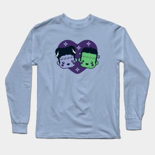 Kawaii Frankenstein's Monster and Bride of Frankenstein Long Sleeve T-Shirt